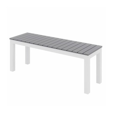 Kfi KFI Ivy Outdoor Bench, Gray Bench/White Frame OLBN5601-WH-GY